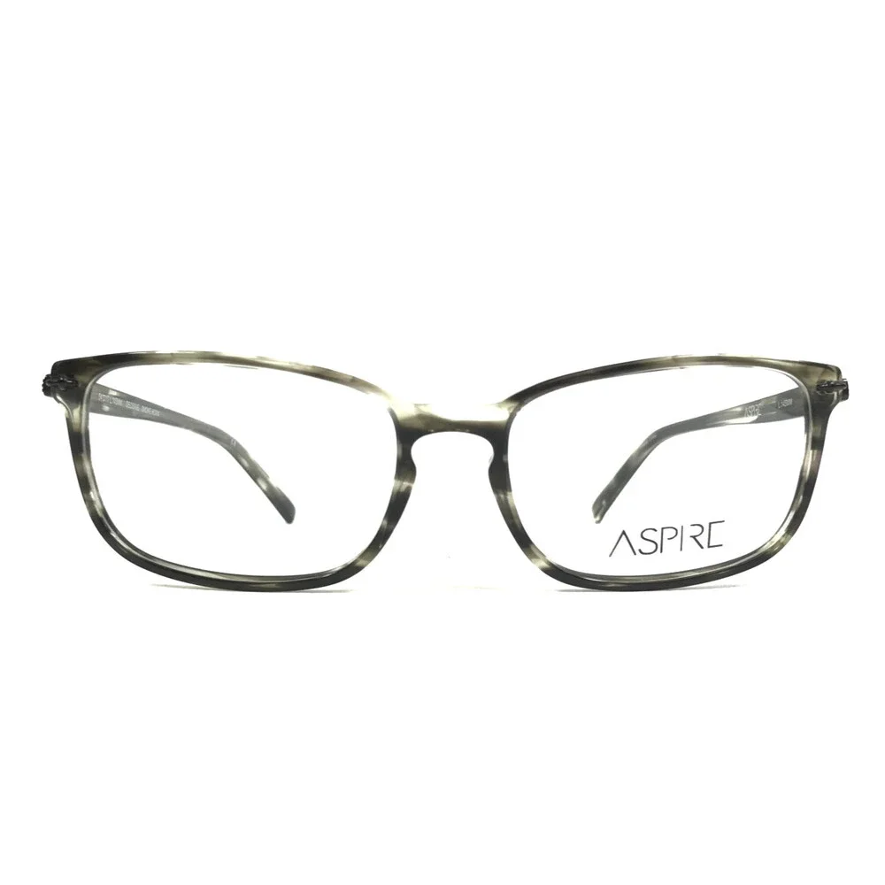 Aspire Eyeglasses Frames DECISIVE SMOKE HORN Gray Tortoise Rectangle 54-17-145